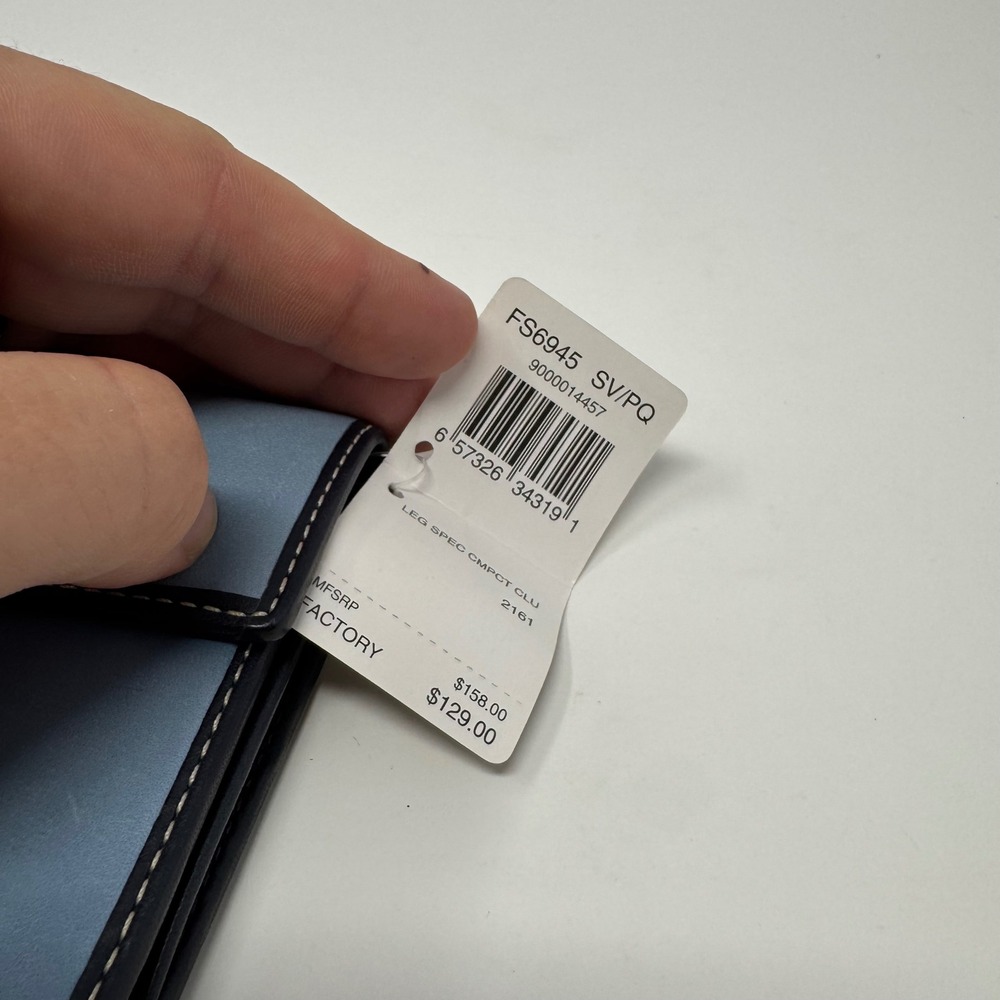 Coach Light Blue and Black Wallet NWT - Picture 2 of 9